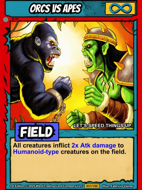 Alternative view of Orcs Vs Apes Fantasy Canvas Print from Ward TCG