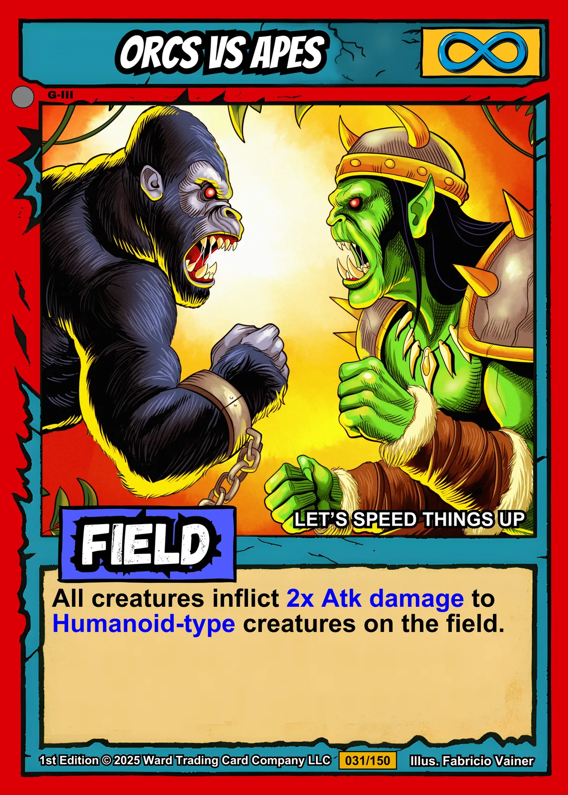 Orcs Vs Apes Fantasy Canvas Print from Ward TCG - Image 2