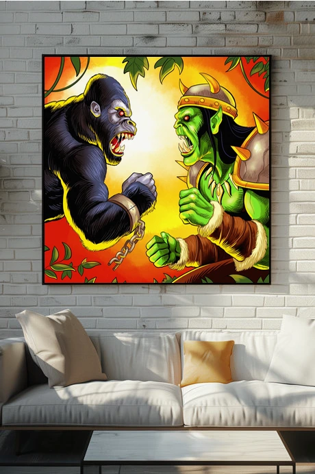 Orcs Vs Apes Art Gallery Canvas Print from Ward TCG