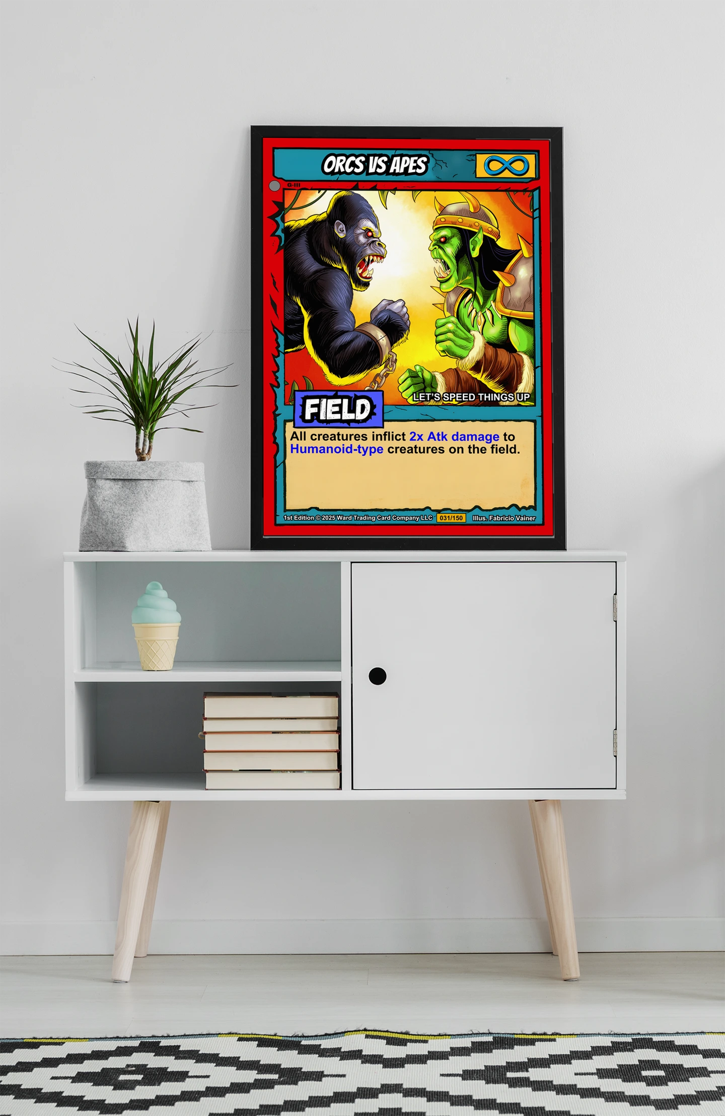 Orcs Vs Apes Fantasy Canvas Print from Ward TCG