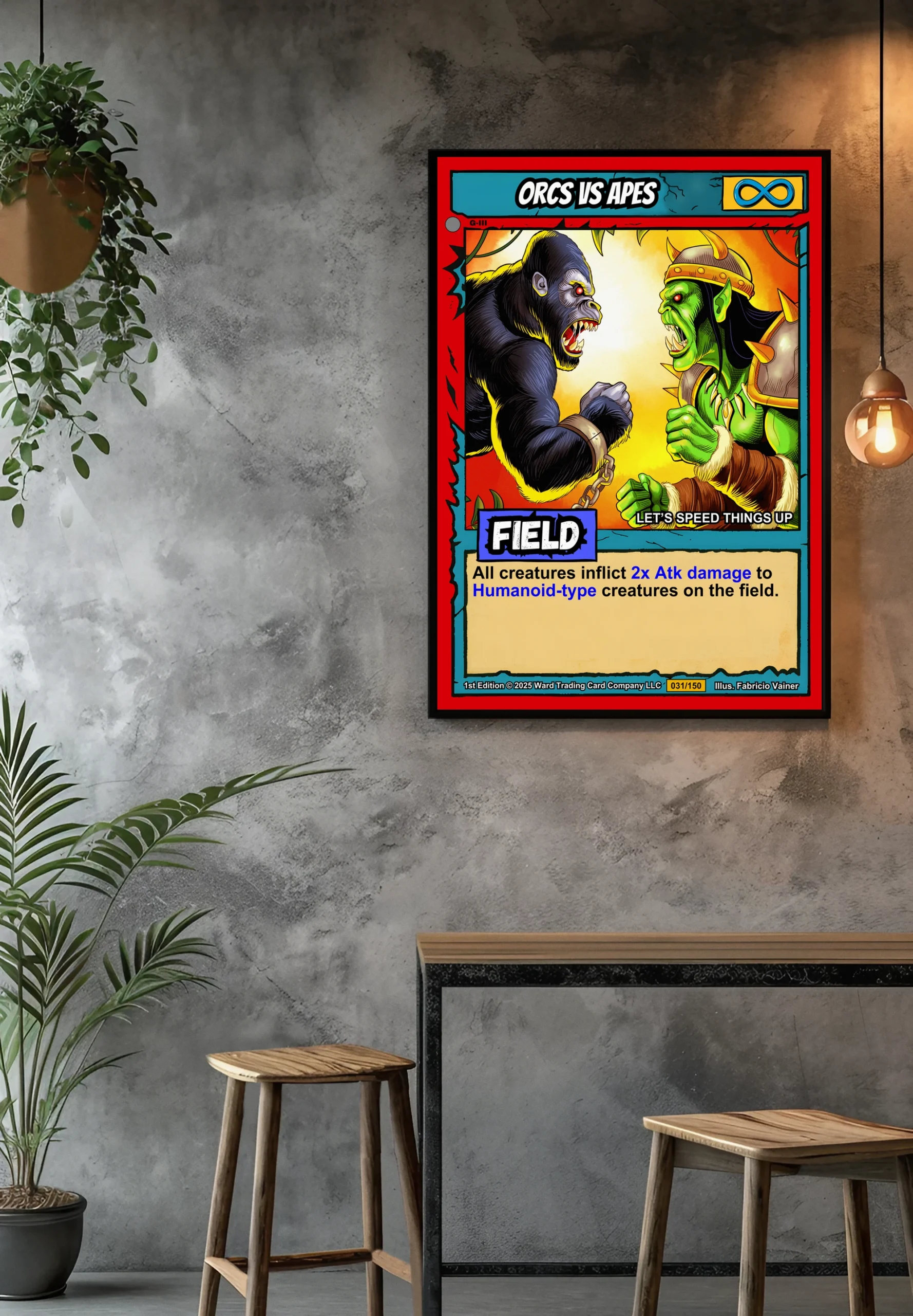 Orcs Vs Apes Fantasy Canvas Print from Ward TCG - Image 3