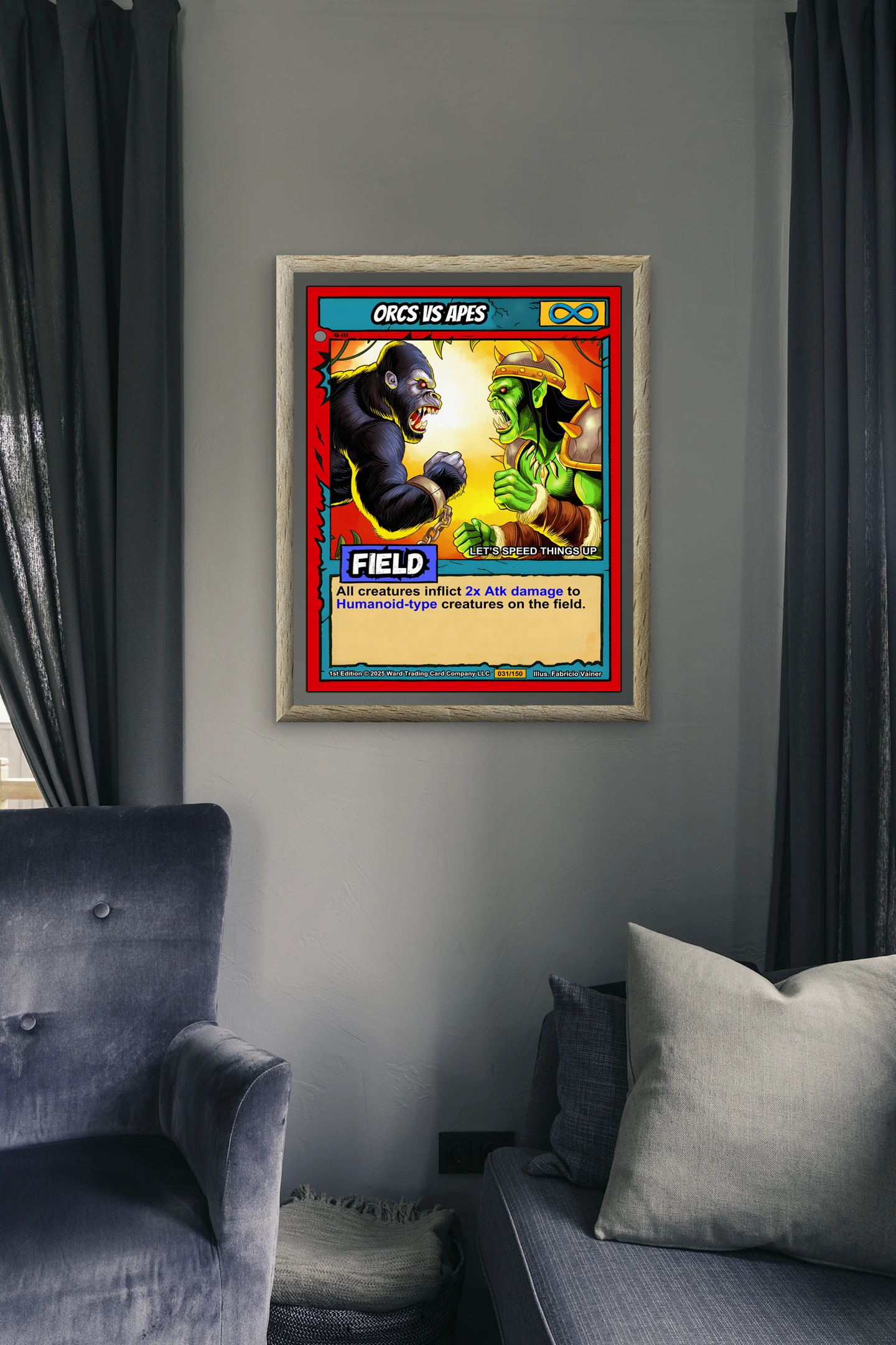 Orcs Vs Apes Fantasy Canvas Print from Ward TCG - Image 4
