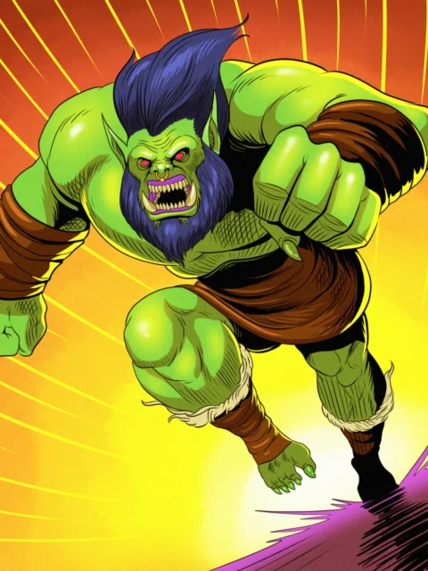 Alternative view of Ork Berseker Art Fine Art Canvas from Ward TCG