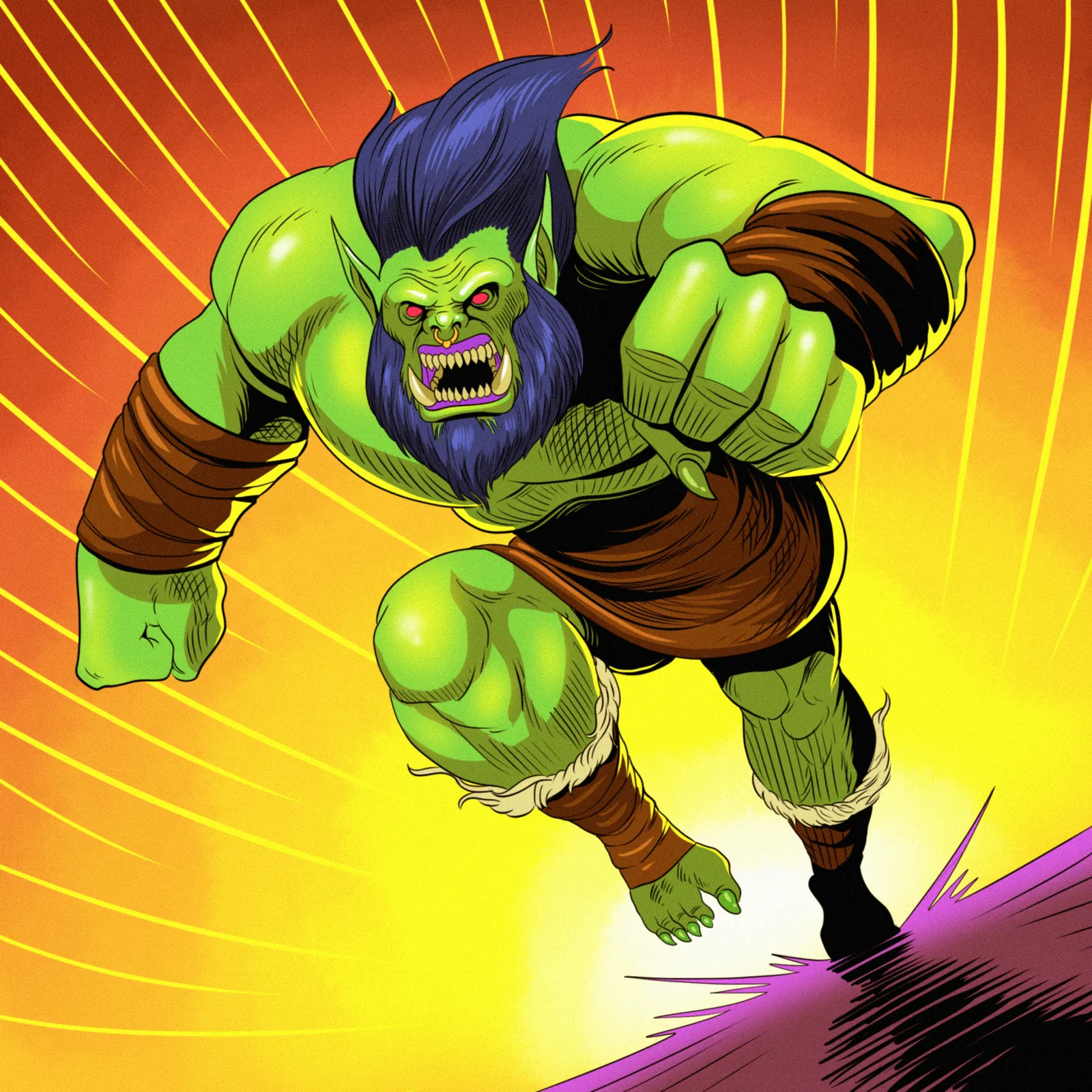 Ork Berseker Art Fine Art Canvas from Ward TCG - Image 2