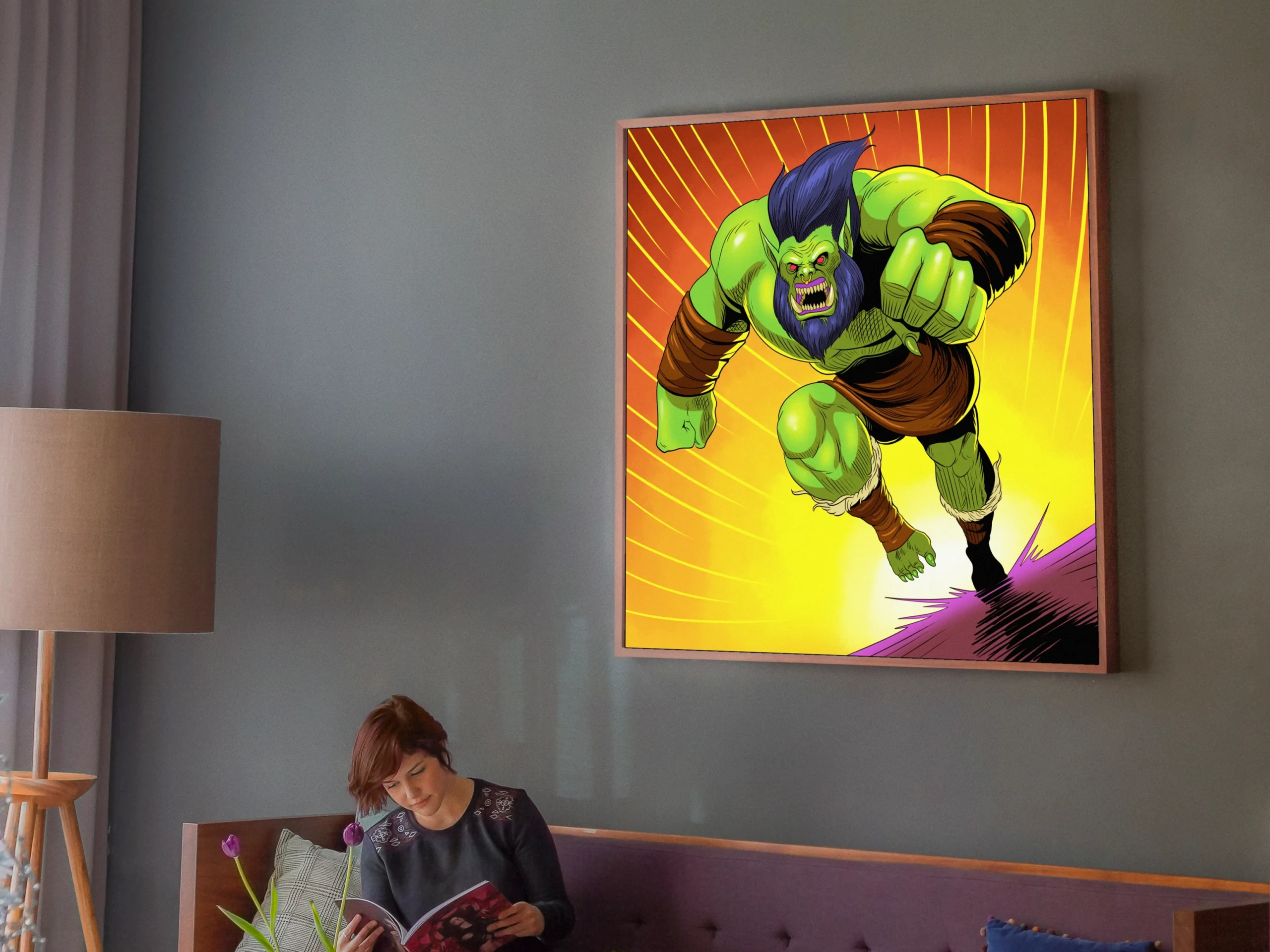 Ork Berseker Art Fine Art Canvas from Ward TCG - Image 5