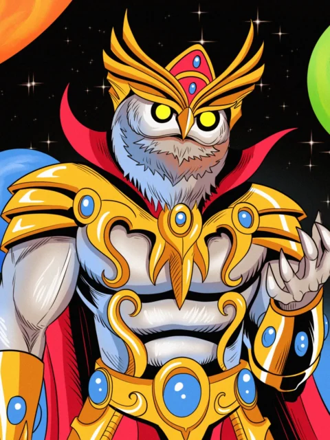 Alternative view of Owl God Art Fantasy Wall Art from Ward TCG