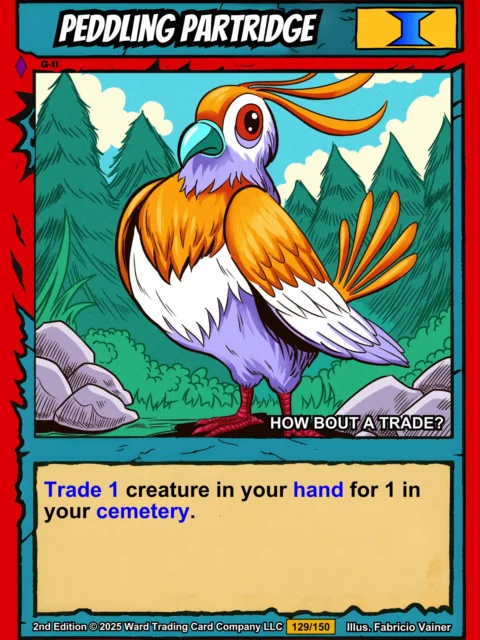 Alternative view of Peddling Partridge Fantasy Canvas Print from Ward TCG