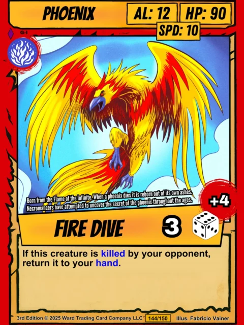 Alternative view of Phoenix Fantasy Art Print from Ward TCG