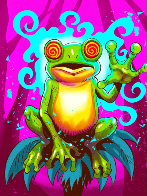 Alternative view of Psychic Toad Art Fantasy Art Print from Ward TCG
