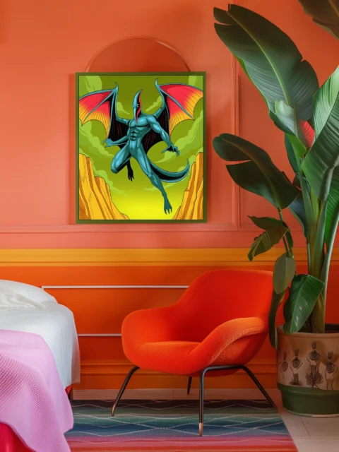 Ptera Man Art Fantasy Canvas Print from Ward TCG