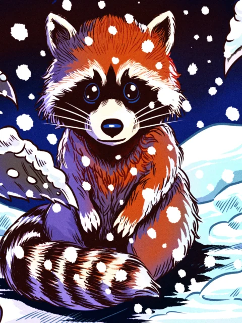 Alternative view of Raccon Art Fantasy Art Print from Ward TCG