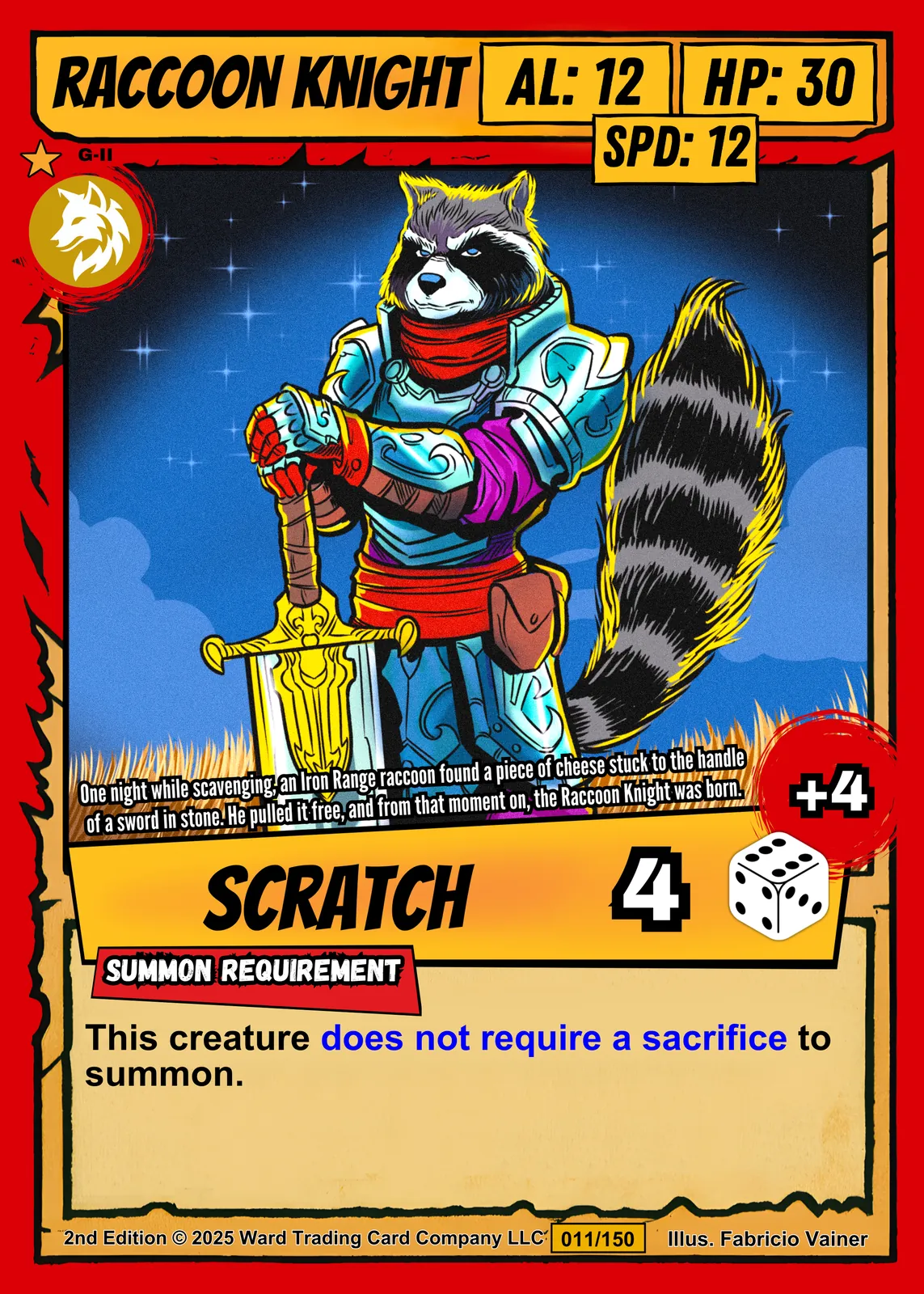 Raccoon Knight Fantasy Art Print from Ward TCG - Image 2