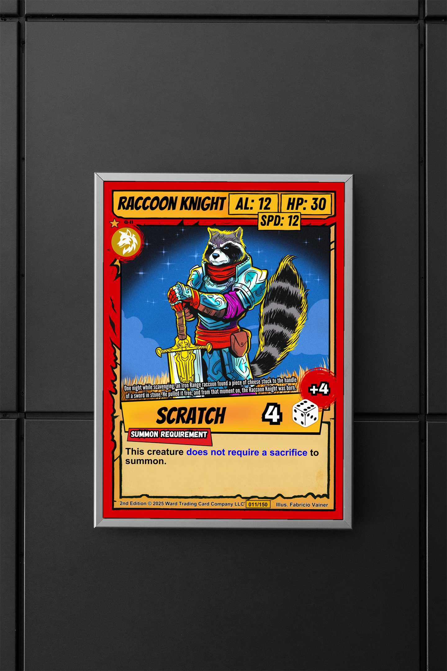 Raccoon Knight Fantasy Art Print from Ward TCG