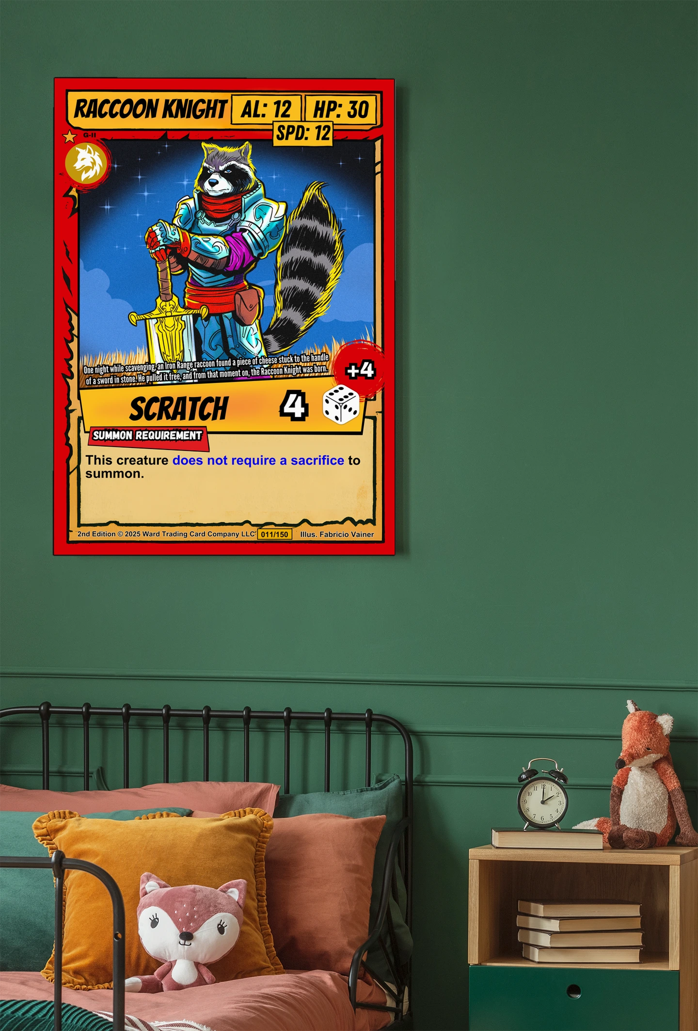 Raccoon Knight Fantasy Art Print from Ward TCG - Image 3