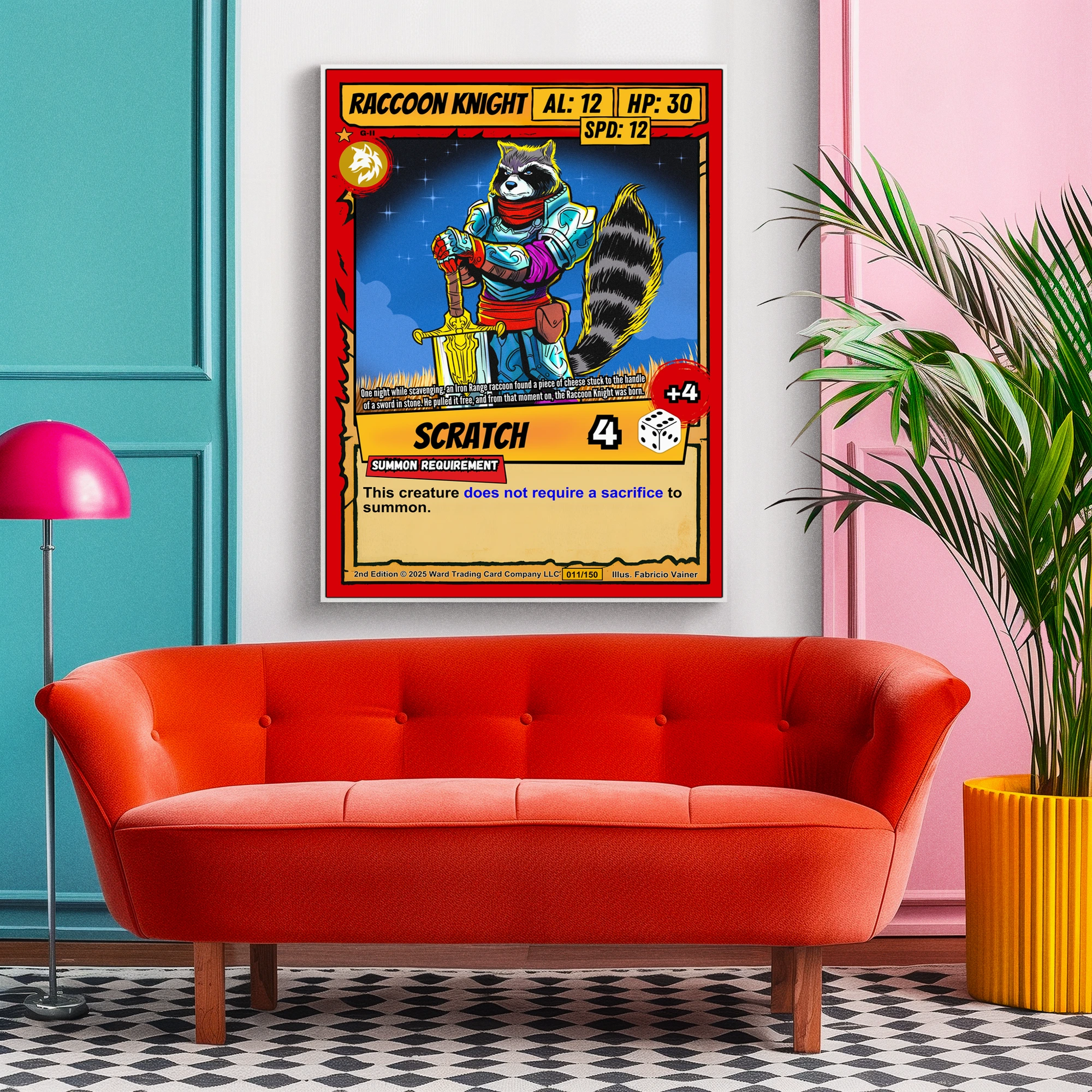 Raccoon Knight Fantasy Art Print from Ward TCG - Image 4