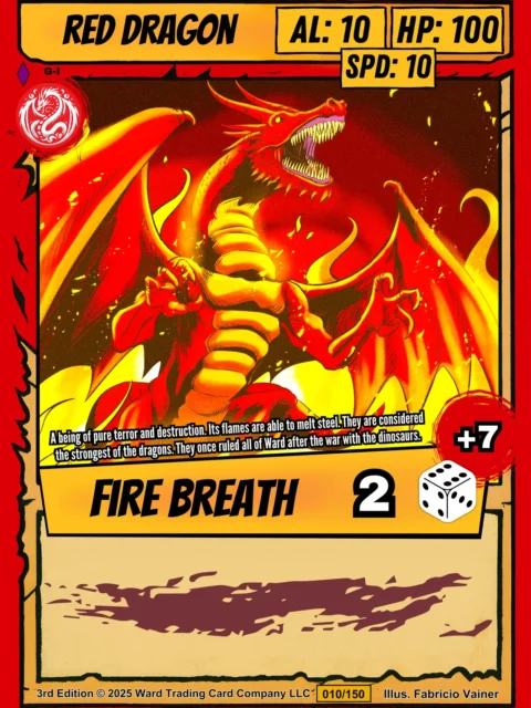 Alternative view of Red Dragon Fantasy Canvas Print from Ward TCG