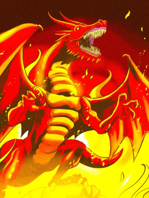 Alternative view of Red Dragon Art Gallery Canvas Print from Ward TCG