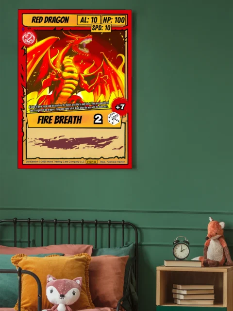 Red Dragon Fantasy Canvas Print from Ward TCG