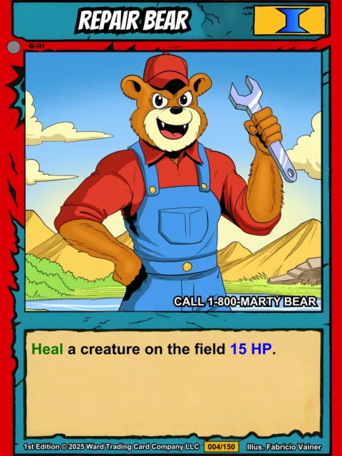 Alternative view of Repair Bear Fantasy Canvas Print from Ward TCG