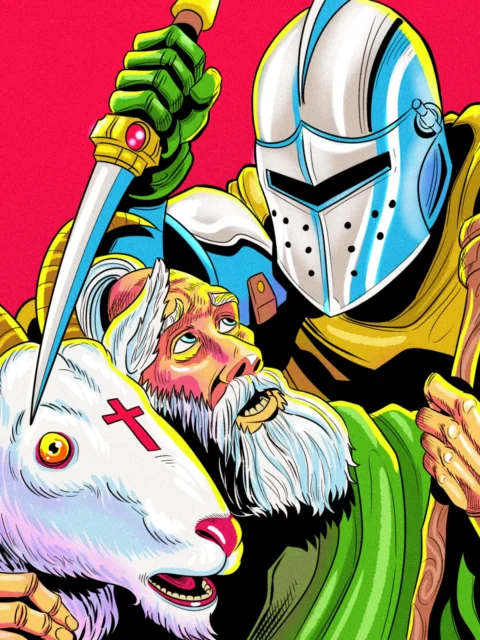 Alternative view of Sacrifice Goat Art Fantasy Canvas Artwork from Ward TCG