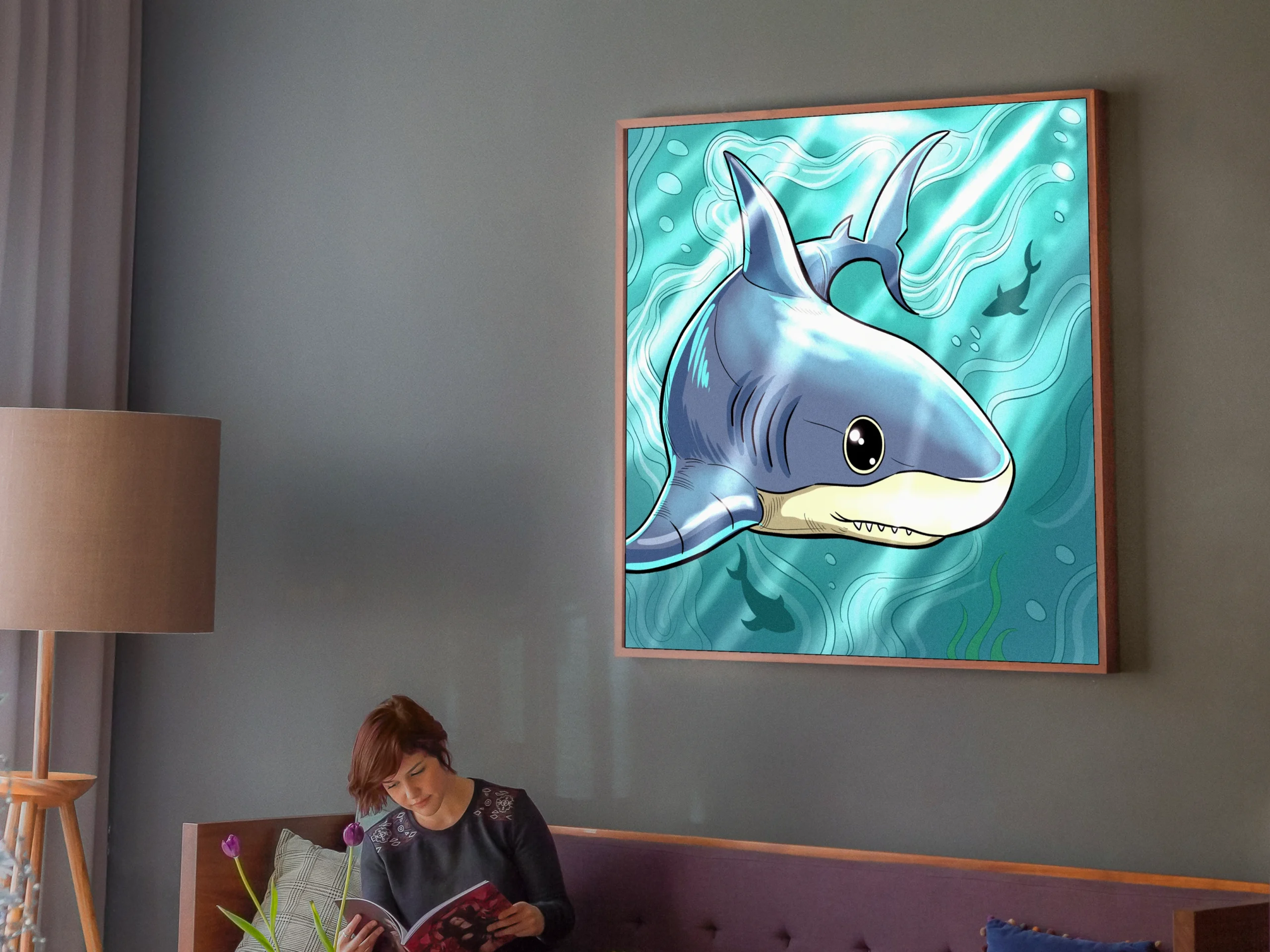 Sharkling Art Canvas Art Print from Ward TCG - Image 3