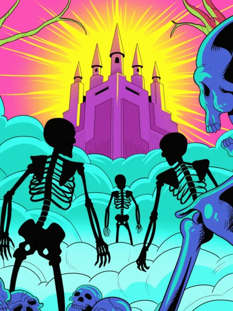 Alternative view of Shuffling Bones Art Gallery Canvas Print from Ward TCG