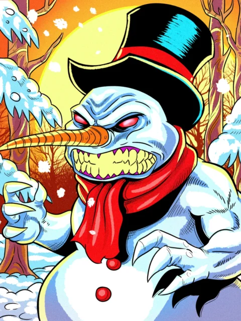 Alternative view of Snowman Art Canvas Print from Ward TCG