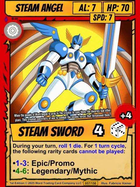 Alternative view of Steam Angel Fantasy Canvas Artwork from Ward TCG