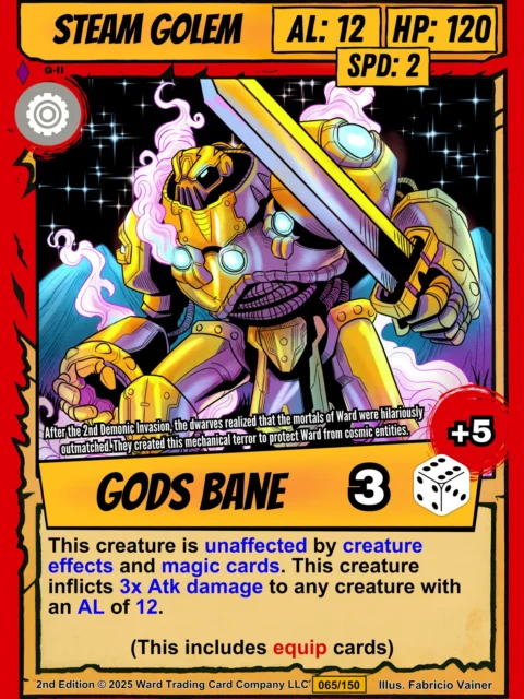 Alternative view of Steam Golem Fantasy Canvas Artwork from Ward TCG