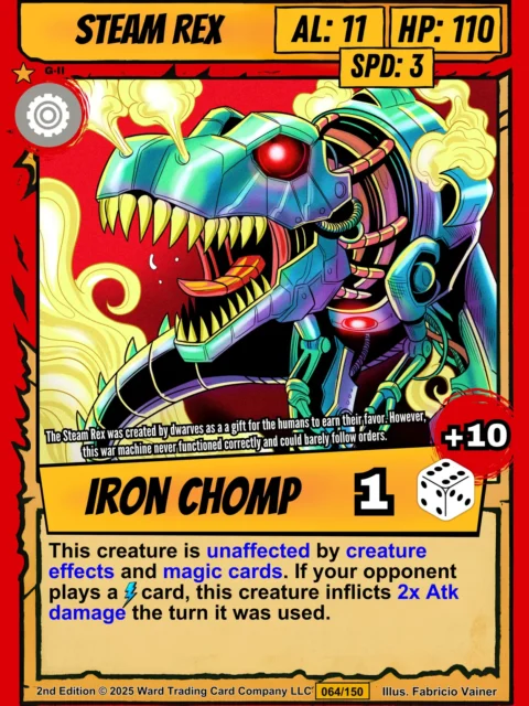 Alternative view of Steam Rex Fine Art Canvas from Ward TCG