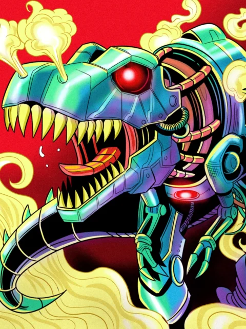 Alternative view of Steam Rex Art Fantasy Wall Art from Ward TCG