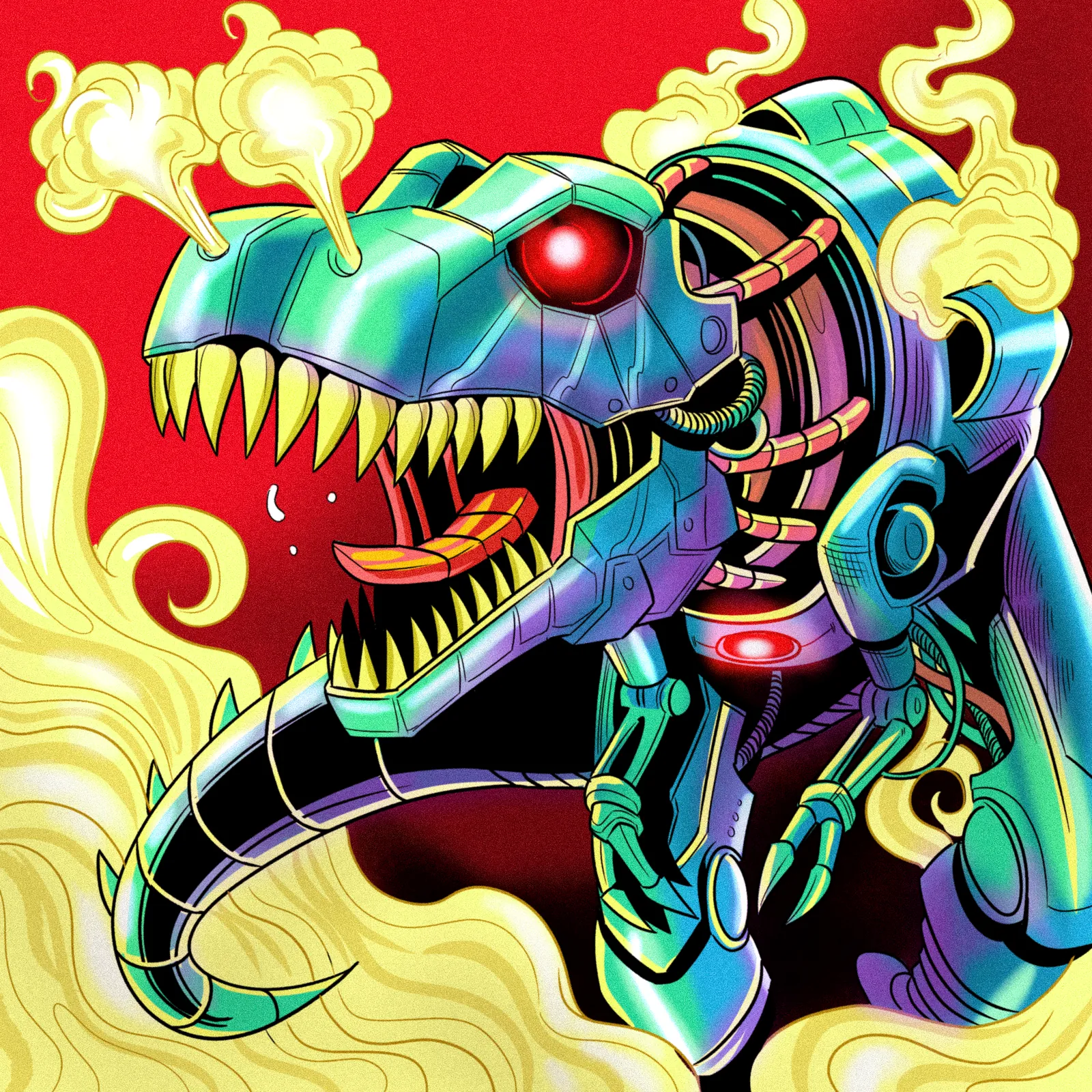 Steam Rex Art Fantasy Wall Art from Ward TCG - Image 2