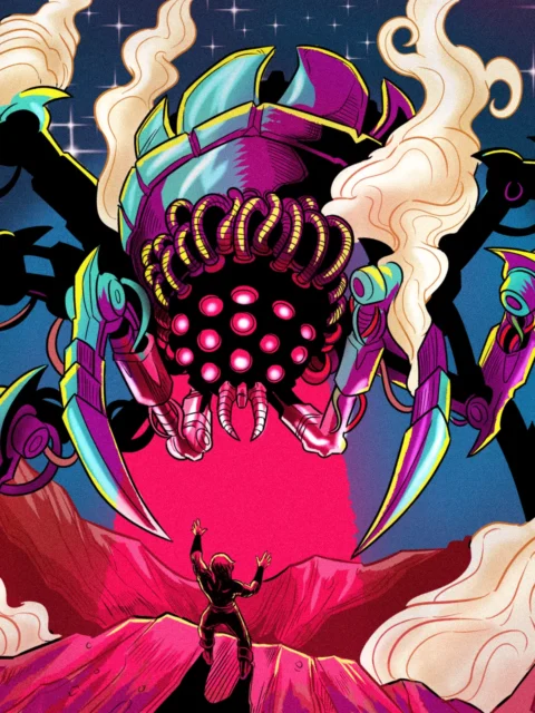 Alternative view of Steam Spider Art Canvas Art Print from Ward TCG