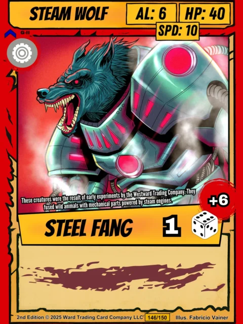 Alternative view of Steam Wolf Canvas Art Print from Ward TCG