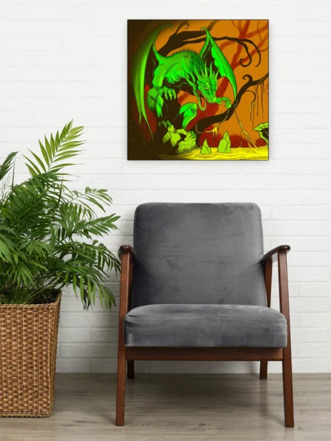 Swamp Dragon Art Fantasy Canvas Print from Ward TCG