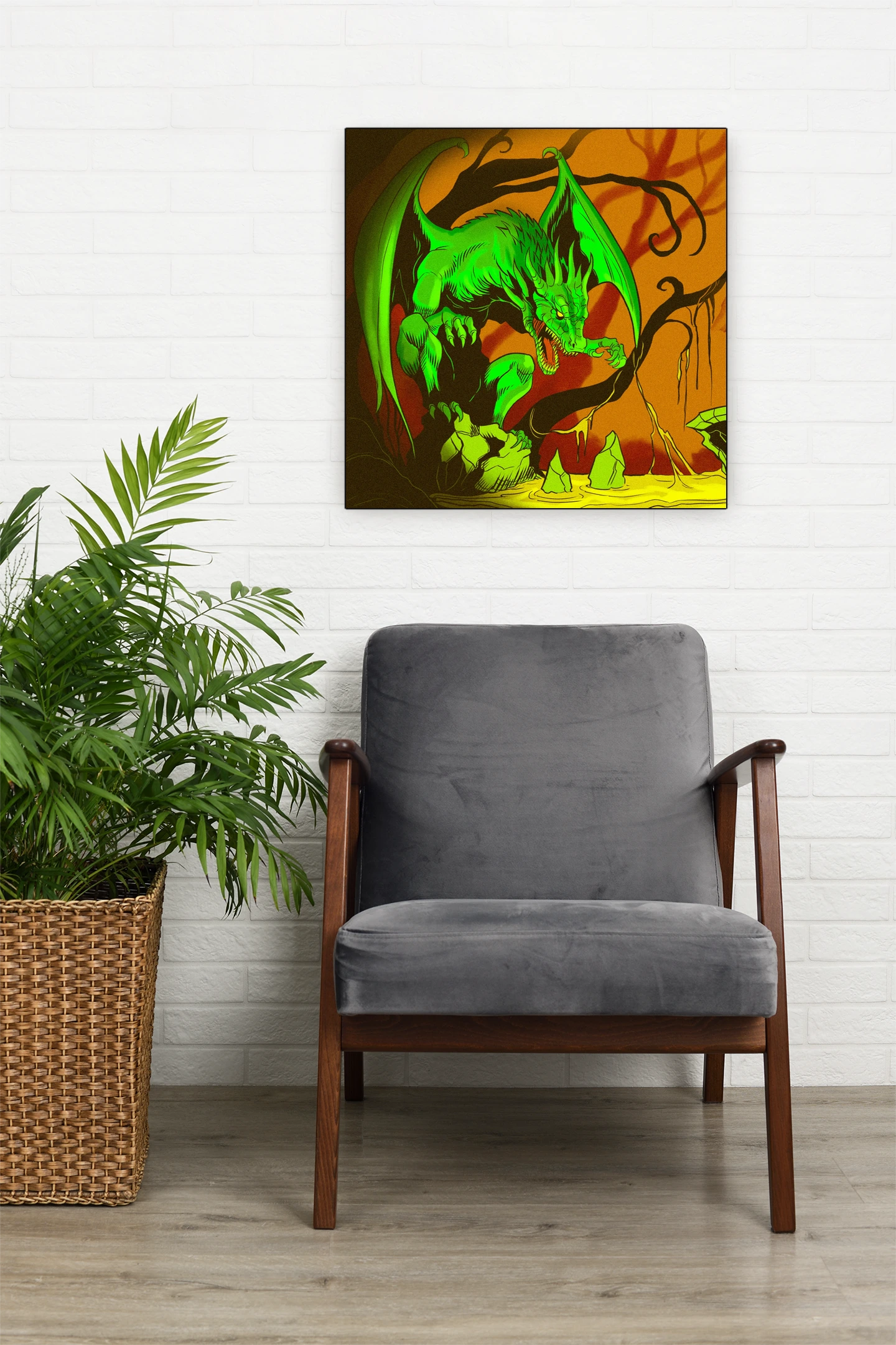 Swamp Dragon Art Fantasy Canvas Print from Ward TCG