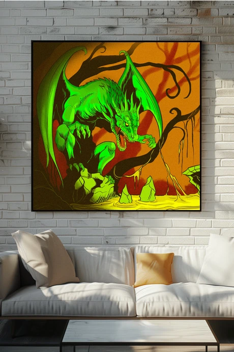 Swamp Dragon Art Fantasy Canvas Print from Ward TCG - Image 4