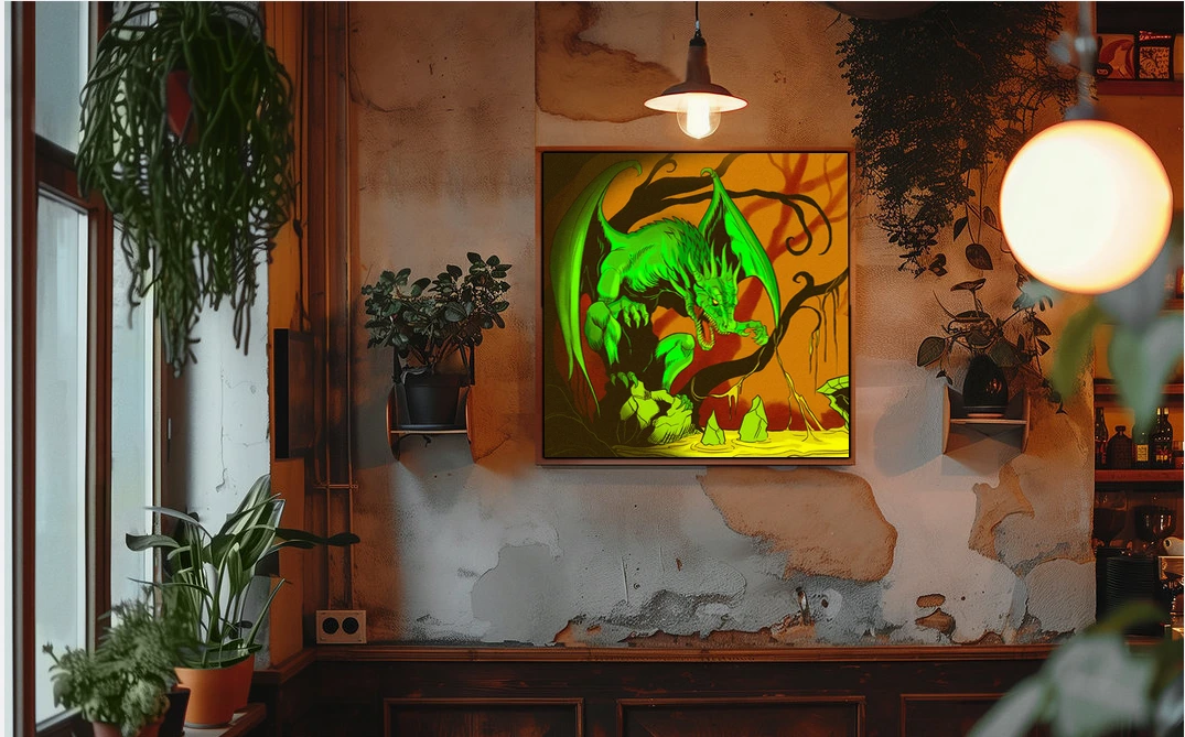 Swamp Dragon Art Fantasy Canvas Print from Ward TCG - Image 3