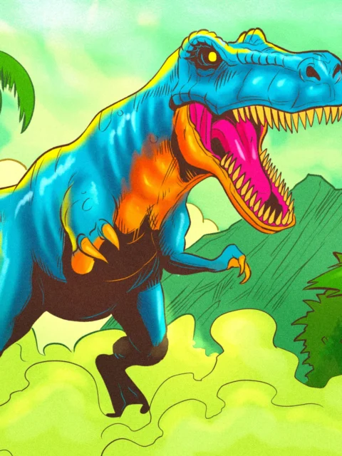 Alternative view of T Rex Art Canvas Art Print from Ward TCG