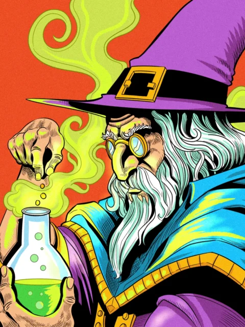 Alternative view of The Alchemist Art Fantasy Canvas Artwork from Ward TCG