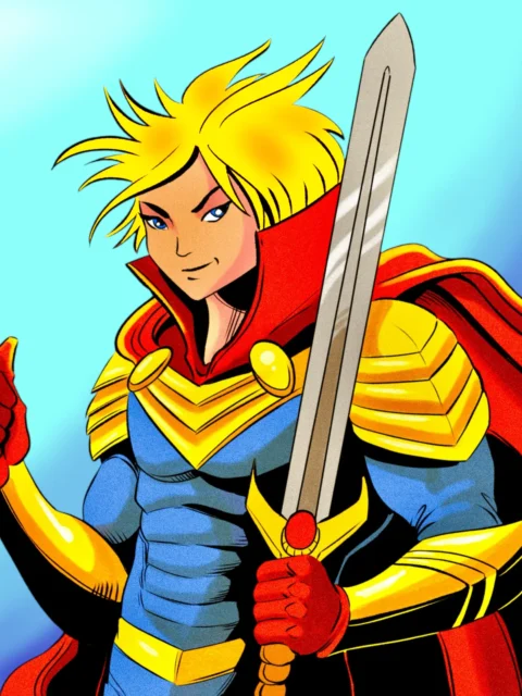 Alternative view of The Hero 2 Art Gallery Archival Print from Ward TCG