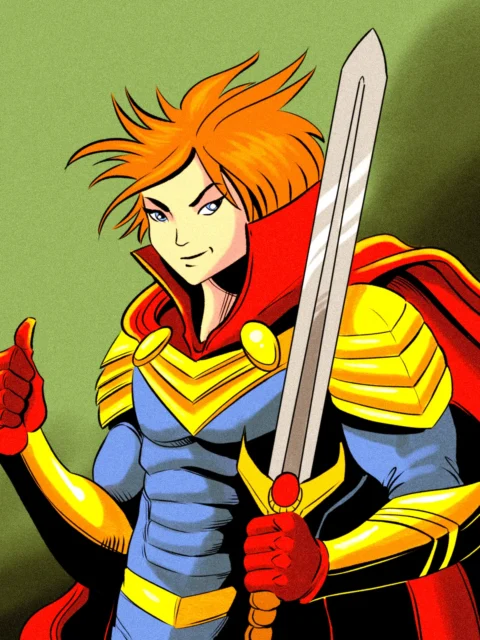 Alternative view of The Hero Art Canvas Print from Ward TCG