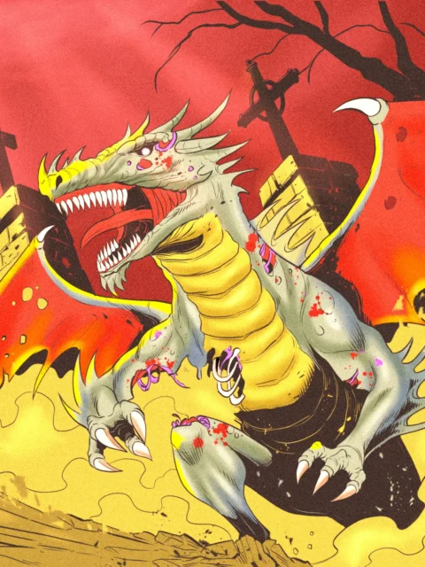 Alternative view of Undead Dragon Art Canvas Wall Art from Ward TCG