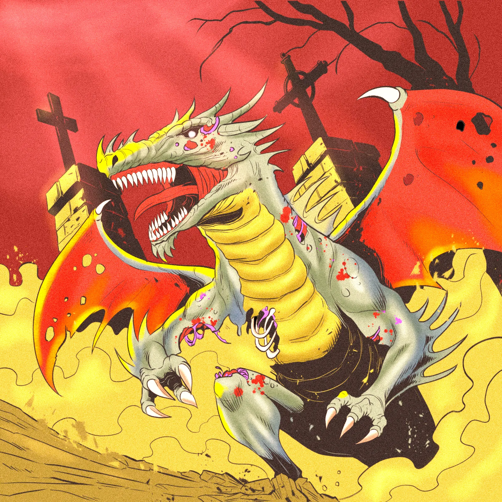 Undead Dragon Art Canvas Wall Art from Ward TCG - Image 2