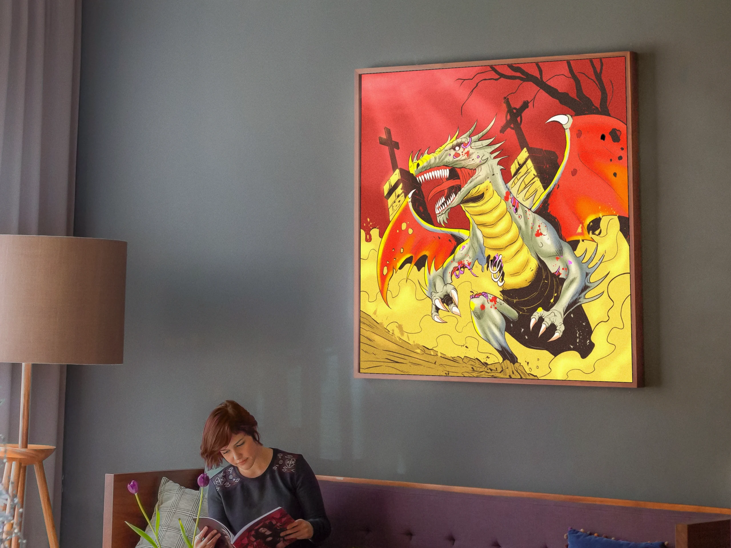 Undead Dragon Art Canvas Wall Art from Ward TCG - Image 4