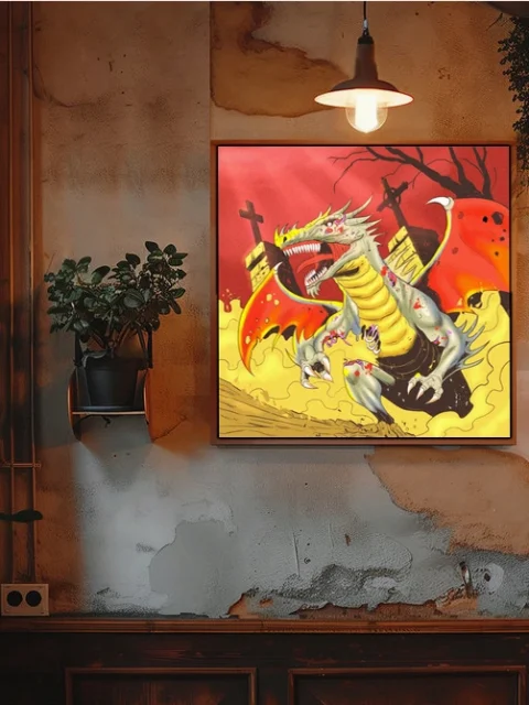 Undead Dragon Art Canvas Wall Art from Ward TCG