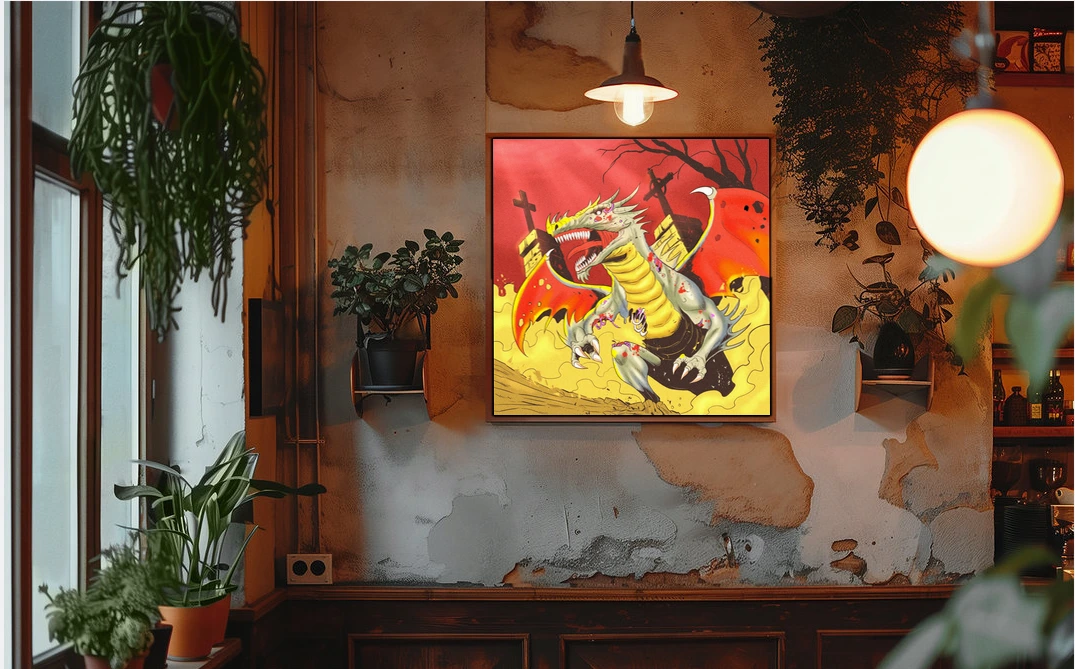 Undead Dragon Art Canvas Wall Art from Ward TCG