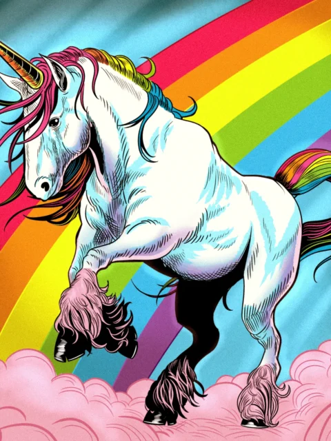 Alternative view of Unicorn Art Canvas Art Print from Ward TCG