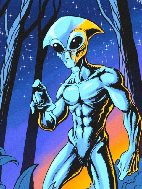 Alternative view of Visitor From Beyond Art Fantasy Canvas Print from Ward TCG