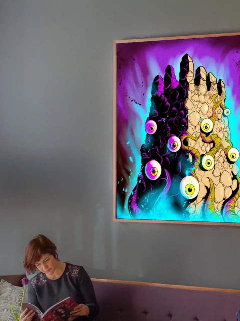 Watcher In The Wall Art Fine Art Canvas from Ward TCG